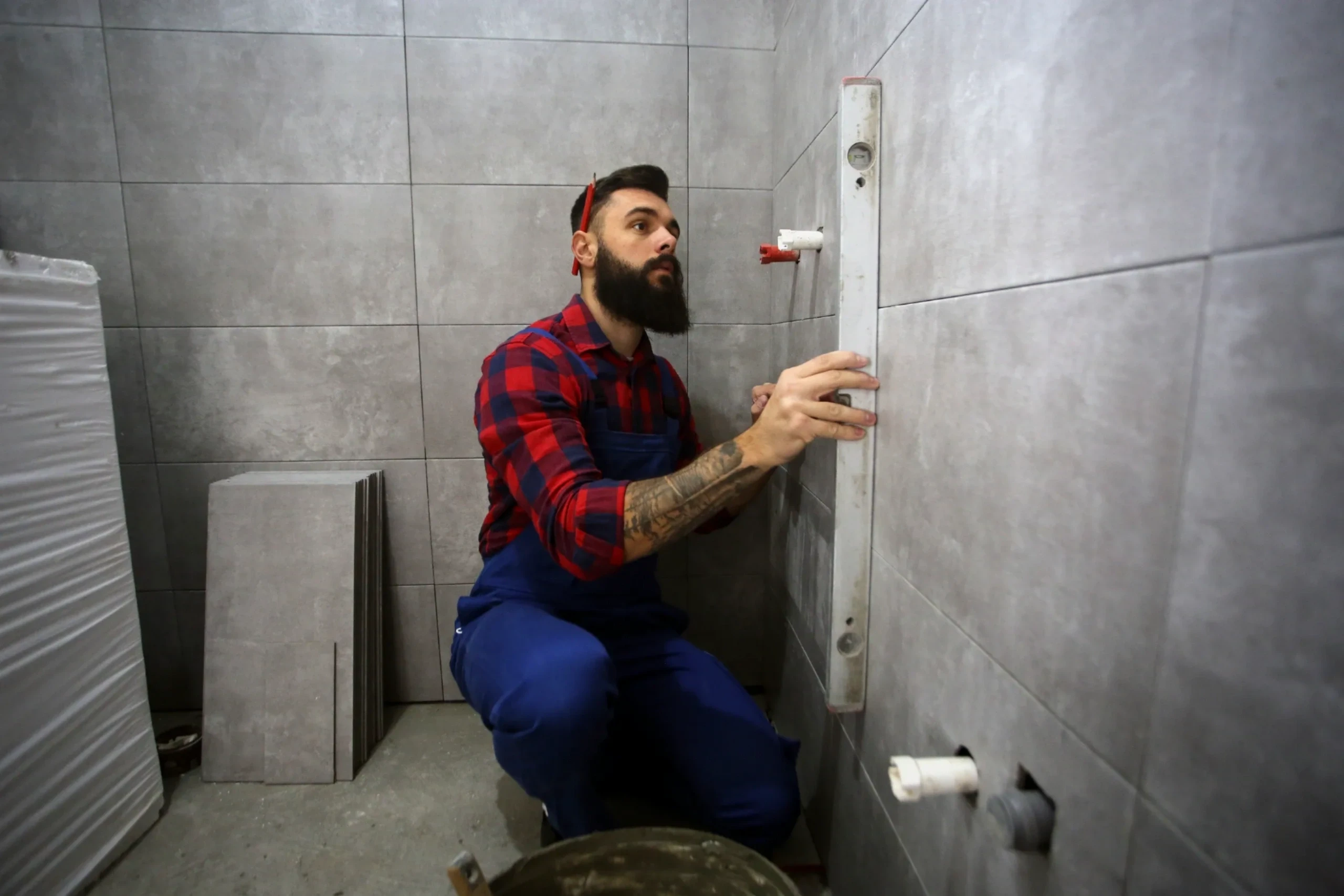 Ultimate Bathrooms team at work on a renovation